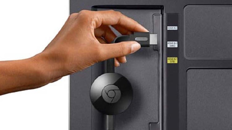 Chromecast de Google en televisor Chromecast de Google en televisor